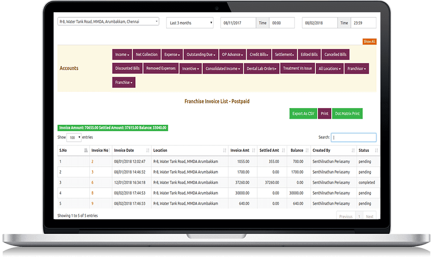screenshot of MocDoc LIMS